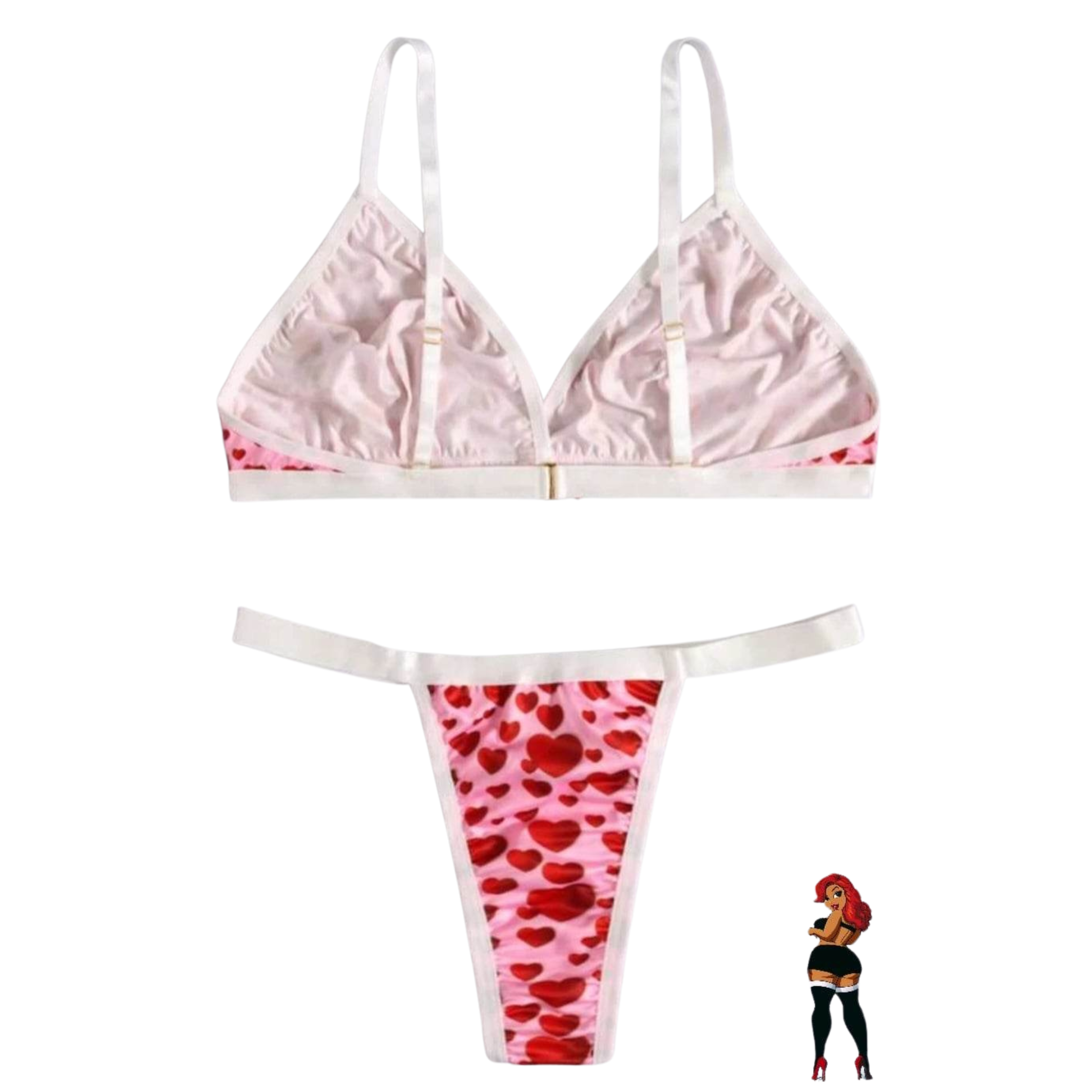 Lovely Hearts Bra & Thong Set K's Classy Ass